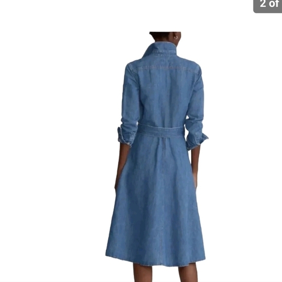 Polo Ralph Lauren Womens Denim JEAN DRESS Western A Line Shirt Dress - Picture 2 of 9
